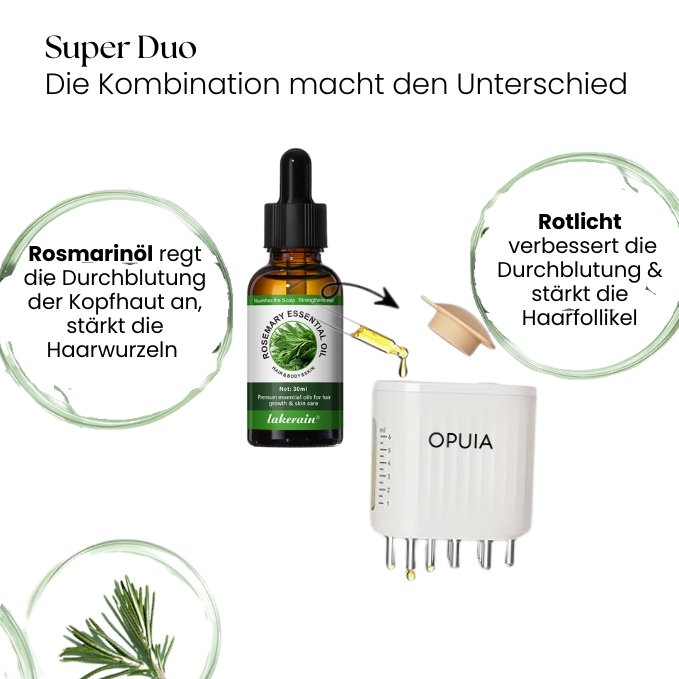 HairBoost Pro™ Kopfhautmassagegerät + Haarwuchs Rosmarin - Öl - Opuia