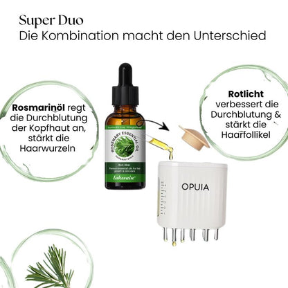 HairBoost Pro™ Kopfhautmassagegerät + Haarwuchs Rosmarin - Öl - Opuia